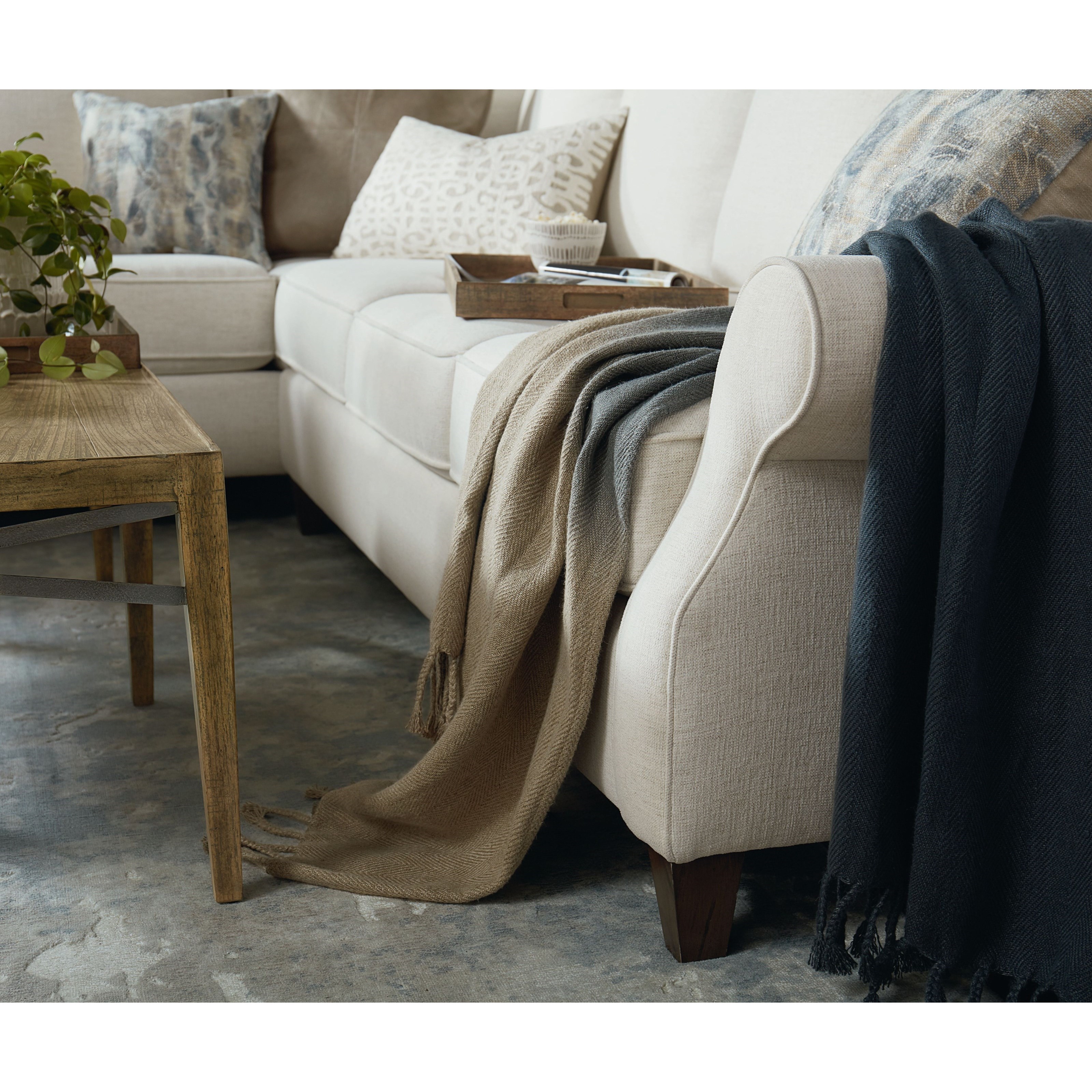 Bassett Davenport Transitional 2Piece Sectional with Memory Foam